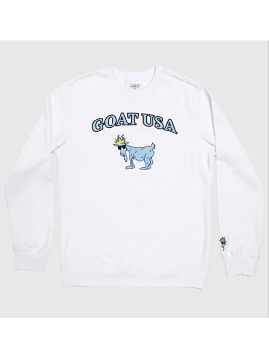 GOAT USA Other - Men's GOAT USA White Blue Big GOAT Crewneck Sweatshirt M